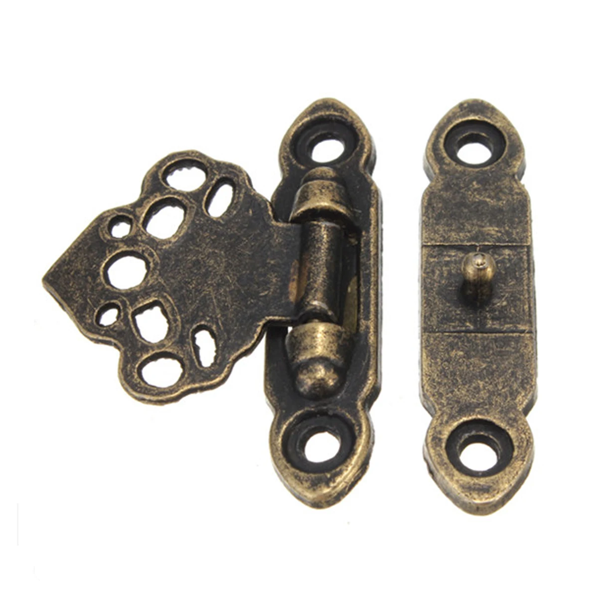 CNIM Hot 12x Antique Brass Decor Jewelry Trinket Wooden Box Hasp Clasps Latch Hook+Screws | Обустройство дома