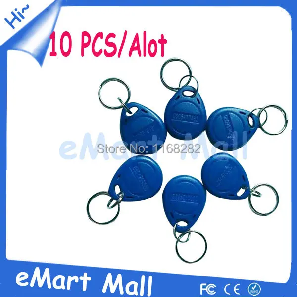 

10 Piece 125Khz RFID Proximity ID Card Token Tags Keyfobs em4100 for Access Control Time Attendance