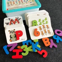 Ребенка раннего образования головоломки познавательные учебные пособия дети признать цифровой буквы соответствия головоломки