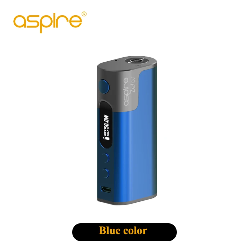 Aspire Zelos 50 Вт коробка мод TC батарея Vape мод 2000 мАч встроенный Lipo аккумулятор VV VW TC вейпер режим электронная сигарета - Цвет: blue