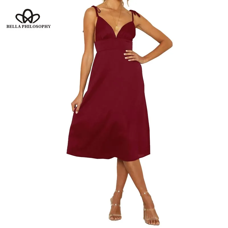 Wonder 2018 new fashion sling dress Sexy  party sling dress  Spring Summer Dress Knee length sexy backless costume