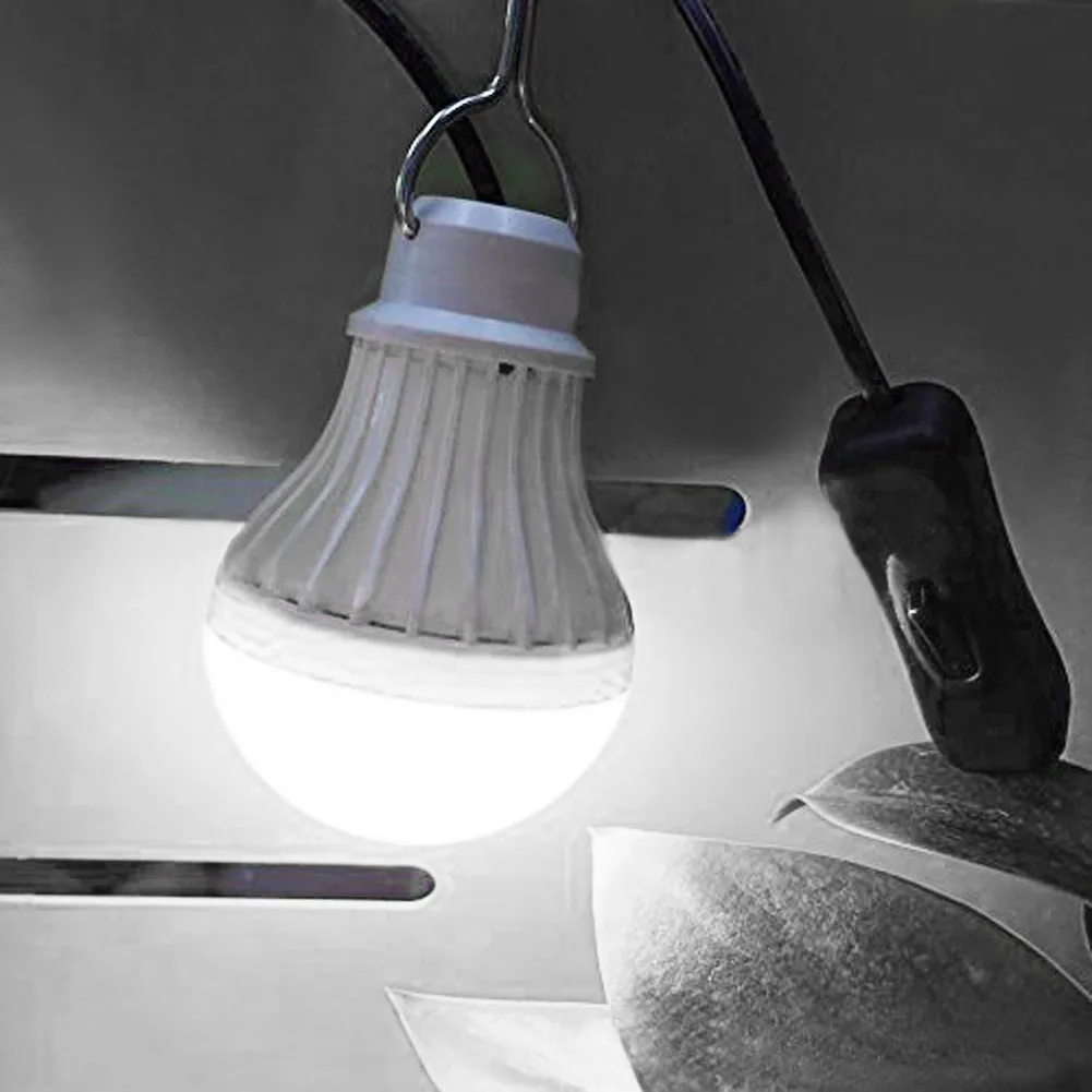 Usb-переключатель кемпинговая лампа фонарик для путешествий на открытом воздухе Рыбалка светодиодный 5 Вт супер яркий походный аварийный фонарь лампа