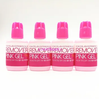 

Free Shipping Made In Korea Pink Gel Remover For Eyelash Extensions Glue 15g/bottle 4 bottles/lot eyelash extensions remover