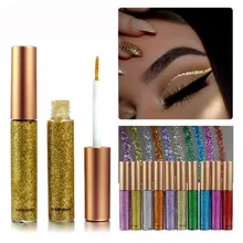 10 цветов металлический Жидкий блеск подводка для глаз стойкая Водонепроницаемая блестящая жидкая подводка для глаз мерцающий пигмент для глаз Косметика для макияжа 3