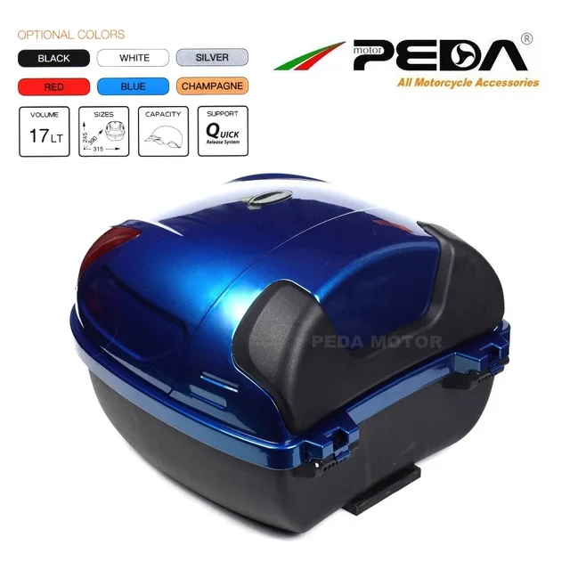 2018 Scooter Trunk e Bike Box ebike luggage Electric  Motorcycle Top Case 17L Tail Box Luggage BLUE Baul Motocicleta Bauletto