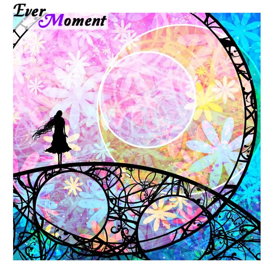 

Ever Moment Diamond Painting Girl Mosaic Full Square Drill Decoration For Home Cross Stitch Diamond Embroidery Handmade 3F348