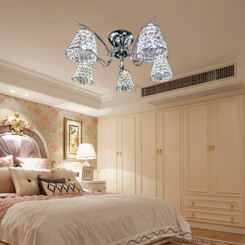 

Modern European industrial crystal E27 LED 220V iron chandelier for living room bedroom dining room study hotel restaurant hall