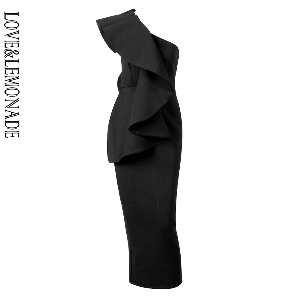 LOVE&LEMONADE Sexy One-Shoulder Ruffled Trim