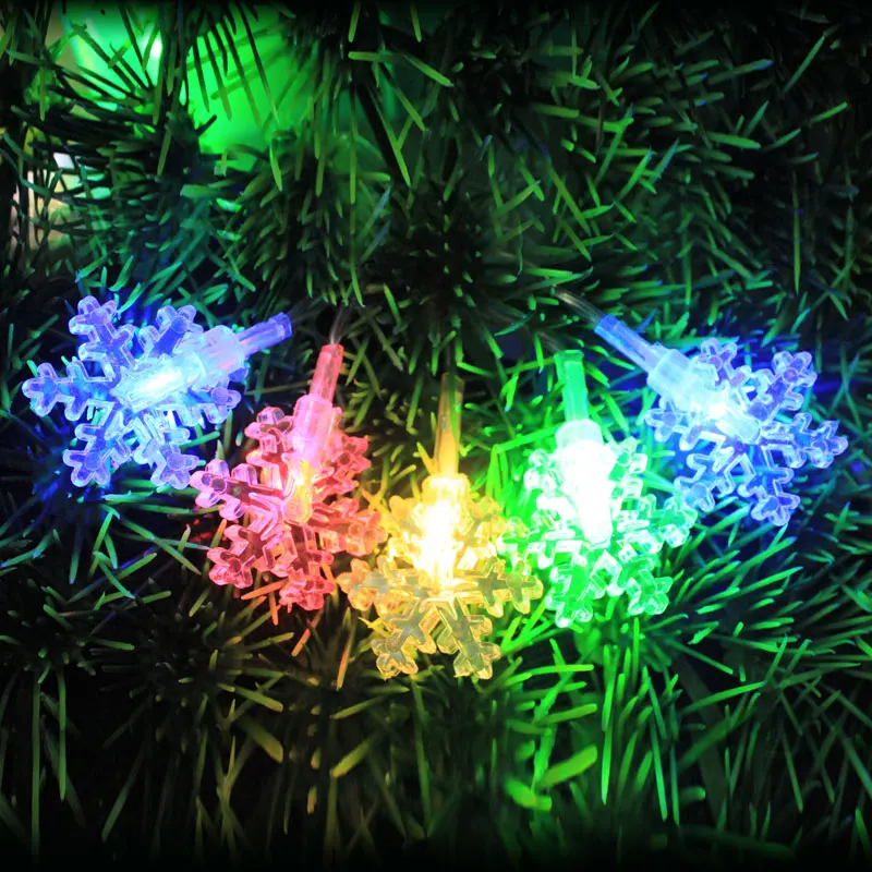 

Romantic Decorative Ice Snow outdoor Garland String Lights Christmas Holiday Wedding Party lichterkette LED Snowflake lighting