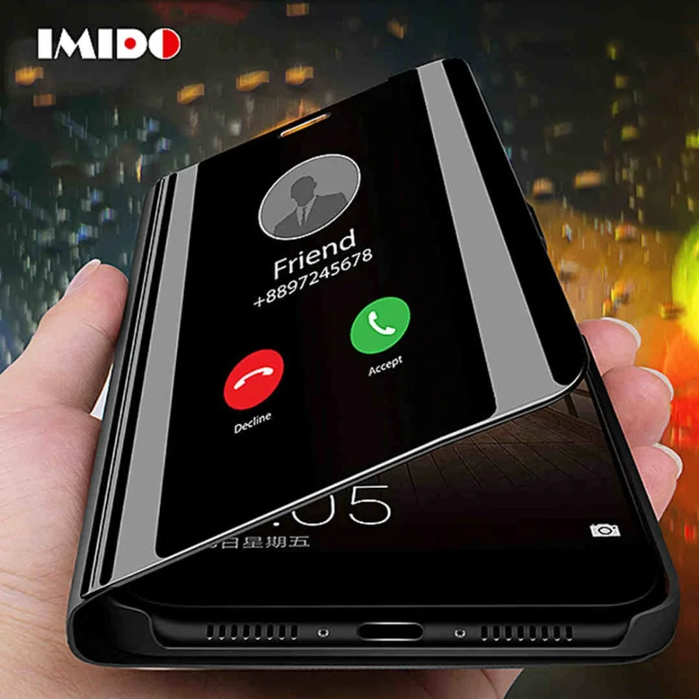 

Smart Mirror Flip Phone Case For Xiaomi 8 8SE F1 A1 A2 Lite 5X Redmi 6 6X 6A 5 Plus 3 Note 5 5A 4X Clear View Window Back Cover