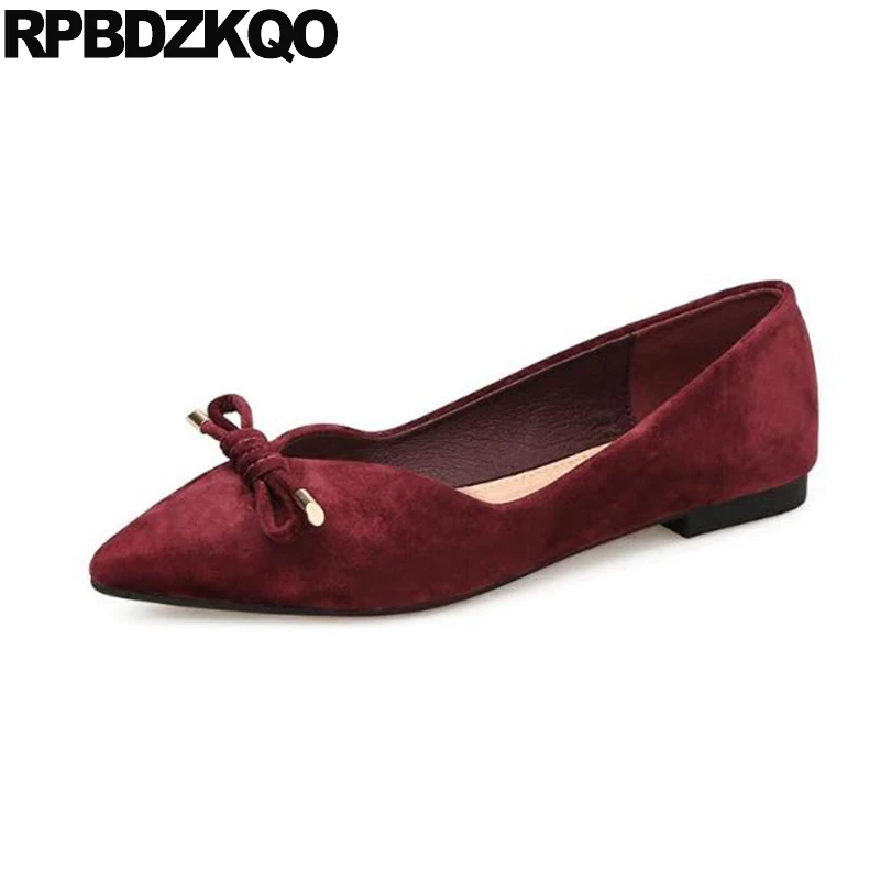 pointed toe velvet flats