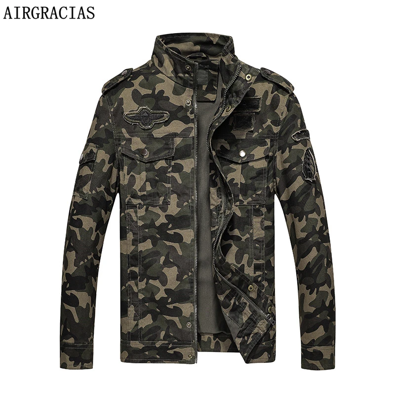 AIRGRACIAS Brand Clothing Autumn Men's Military Camouflage Jacket Army