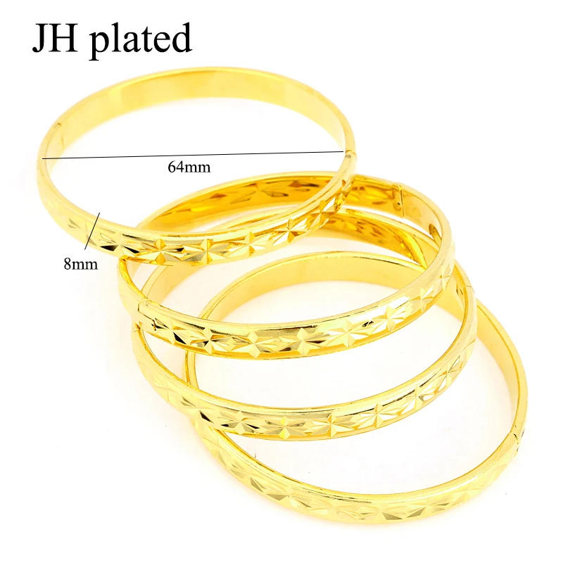 JHplated 4 шт. Мода Африка, Индия золотой цвет браслет для женщин Свадебные вечерние невесты подарок