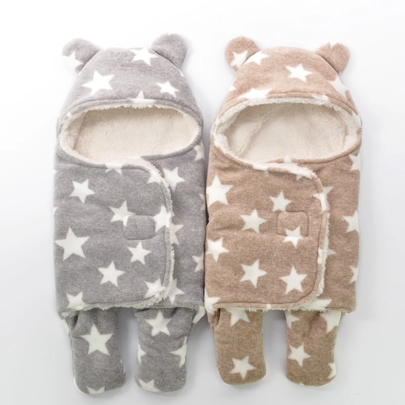 Winter Sherpa Newborn Sleepsack Swaddle 2 Ply Infant Baby Polar Fleece