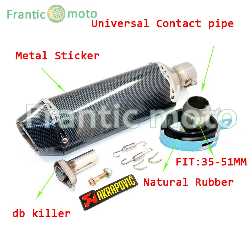 

Motorcycle Modified Muffler Akrapovic exhaust through-hole exhaust pipe For KAWASAKI KX65 00 01 02 03 04 05 06 07 08 09 10 11 12