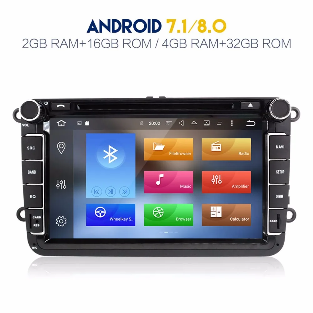 Best ZWNAV Android 8.0 Car GPS Navigation auto stereo Radio Screen For VW SEAT SKODA UNIVERSA Volkswagen Polo gps android Display 1