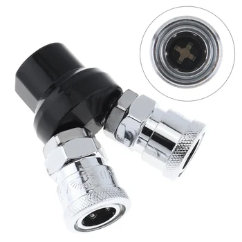 

Multifunction Pneumatic Fitting Two Way 1/4" Air Hose Quick Connector with 14mm Thread and Telescopic Buckle for Air Compressors