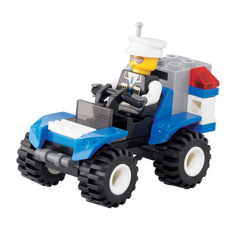 41pcs Kids Track Police a Car Bricks Vehicle Building Blocks Bricks Classic Toys Birthday Gifts Kids Toys for Baby K2562-20020 baby-brick