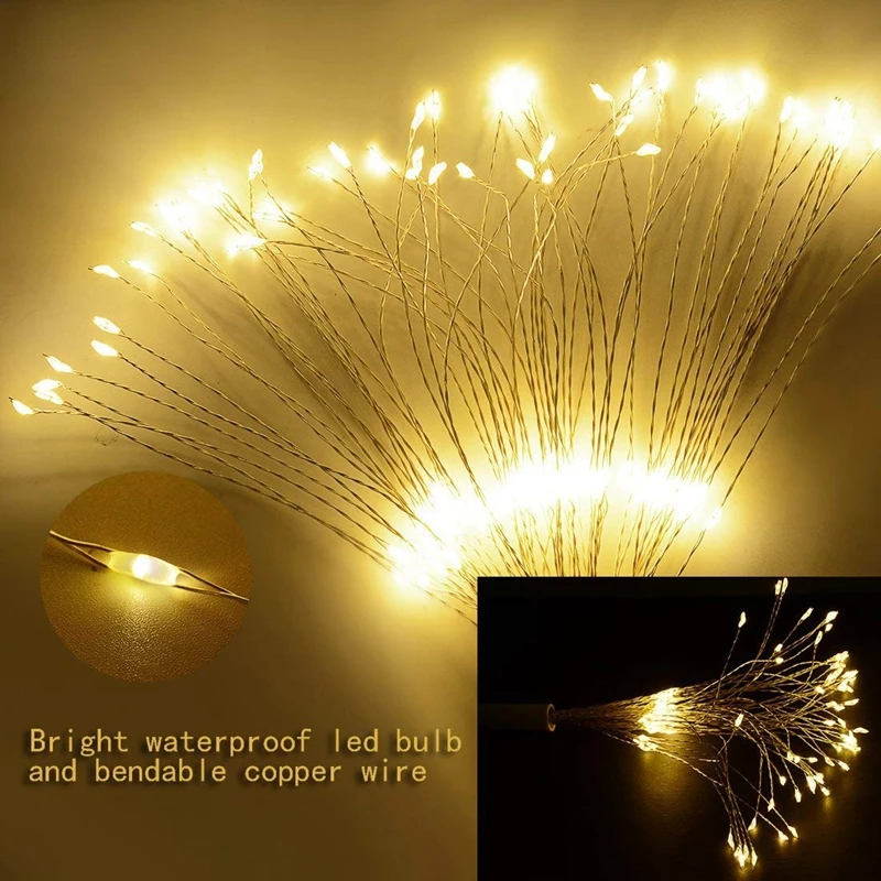 

solar LED Light Waterproof LED Copper Wire 100 led String Firework Holiday Outdoor led strip Christmas Party Wedding Decoration