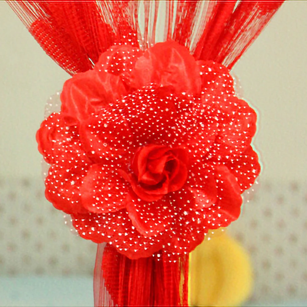 Практичная оконная занавеска Tieback клип-на роза цветок Галстук Держатель драпировка украшение домашний декор - Цвет: Red