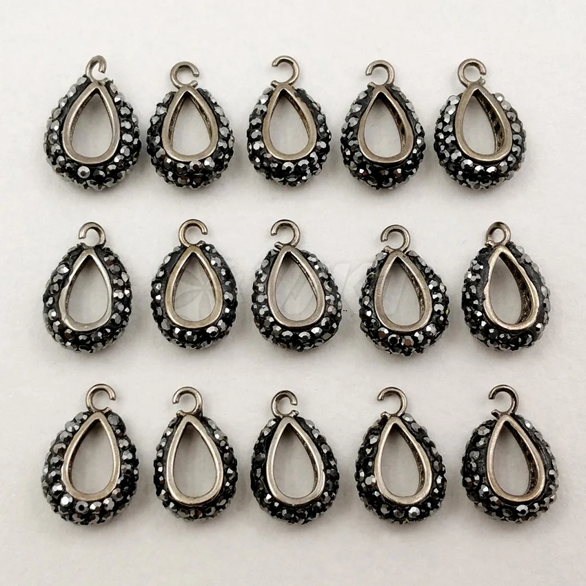 JF192 Fashion Rhinestone Clasps Gun Black Electroplate Pendant Clasps For Jewelry Making Clasps Accessory 15*10mm Jewelry Findings