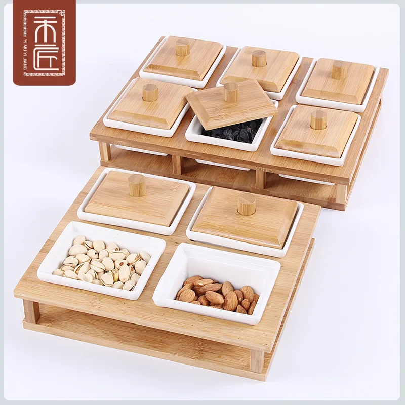 

Creative Dried Fruit Box Fruit Disc Japanese Cover Fruit Disc Ceramic Dug Candy Snack Disc