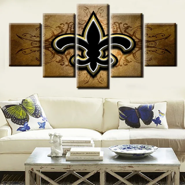 New Orleans Saints Football Team Logo Oil Painting On Canvas Modern New Orleans Saints Football Team Logo Oil Painting On Canvas Modern Home Pictures Prints Living Room