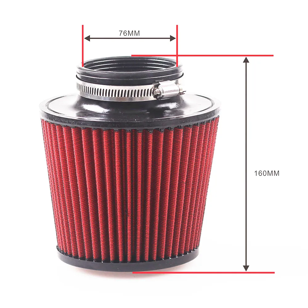 

FIFAN Universal Air filter 76MM Car Performance High Flow Air Filters for Cold Air Intake 3inch