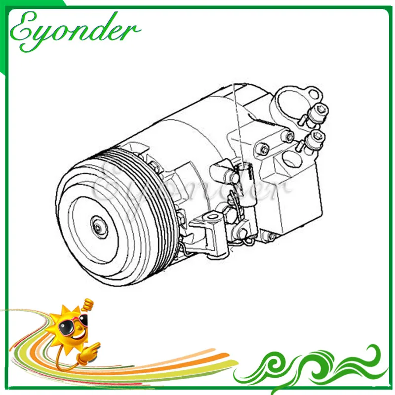 A/C AC Air Conditioning Compressor Cooling Pump PV6 for BMW X3 E83 2.0 N47 64509182797 64529182797 A41011B23005 | Автомобили и