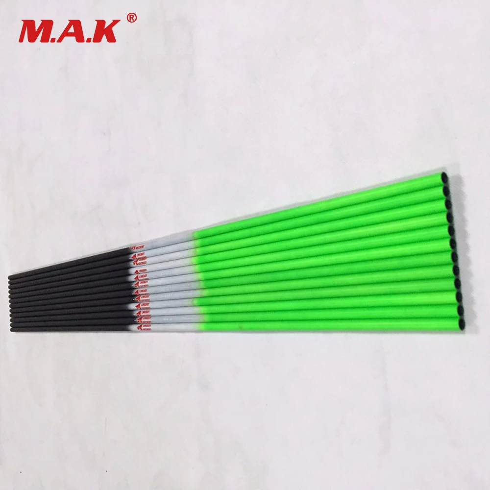 

Hottest Green Color Spine 400 Pure Carbon Arrow Shafts for Archery hunting/shooting 30.5" OD 7.6mm ID6.2mm Free Shipping