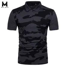 Мужская Новая камуфляжная тонкая хлопковая рубашка-поло с отворотом, модная повседневная Высококачественная цветная Мужская рубашка поло с коротким рукавом