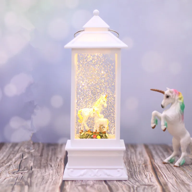 2019 ins Снежинка ночник USB кристалл снег легкий ветер единорог Фея девочка