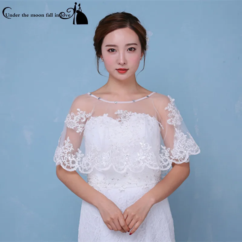 2017 New Arrived Elegant White Ivory Lace Edge Appliques Crystal Wedding Jacket Shawl Accessories Alibaba China |