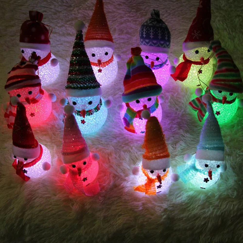 2018 Рождественский подарок светодиодный снеговик свет украшения для рождественской елки висячие украшения случайный