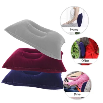 

2019 Wholesale Portable Inflatable Pillow PVC Flocking Head Rest Bed Sleep Travel Air Cushion Outdoor Camping Beach Car Tools