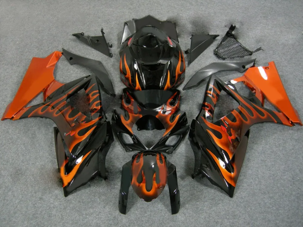 

Motorcycle Fairing kit for SUZUKI GSXR1000 07 08 GSX-R GSXR 1000 K7 2007 2008 ABS Orange flames Fairings bodykit+gifts SK33