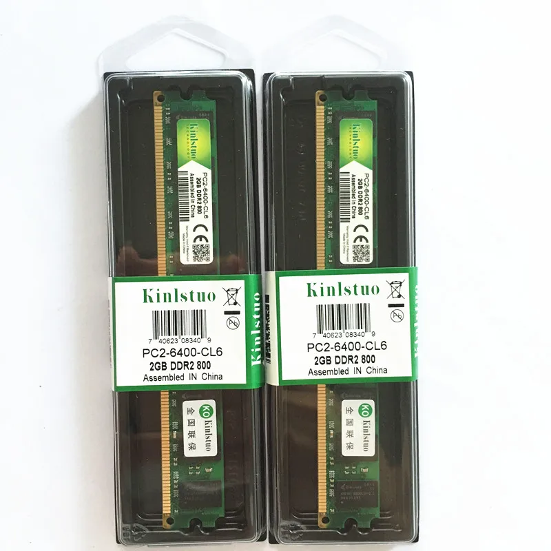 

Kinlstuo wholesale price New sealed 4GB(2pcs*2GB) DDR2 800Mhz / PC2-6400 2GB For Desktop Ram Memory / Free Shipping!