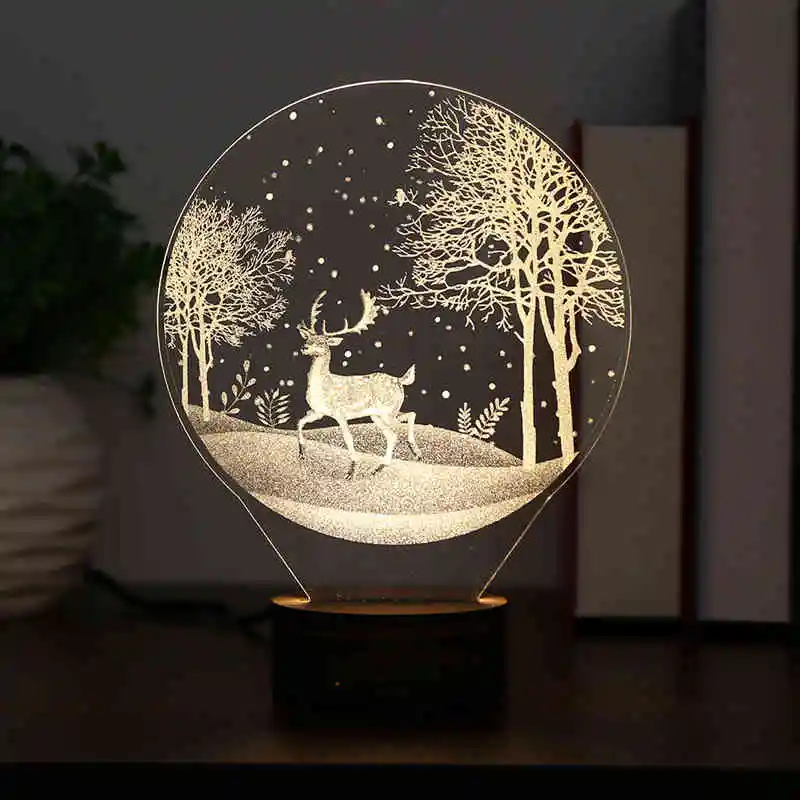 Carving 3D LED Moon Lamp Night Lights USB Christmas Lights Atmosphere Desk Lamps Earth Astronaut Moonlight Home Decor