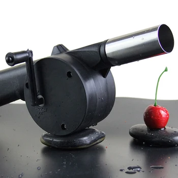 

ABS Stainless Steel BBQ Fan Air Blower Barbecue Fire Bellows Hand Crank Tool For Picnic Camping