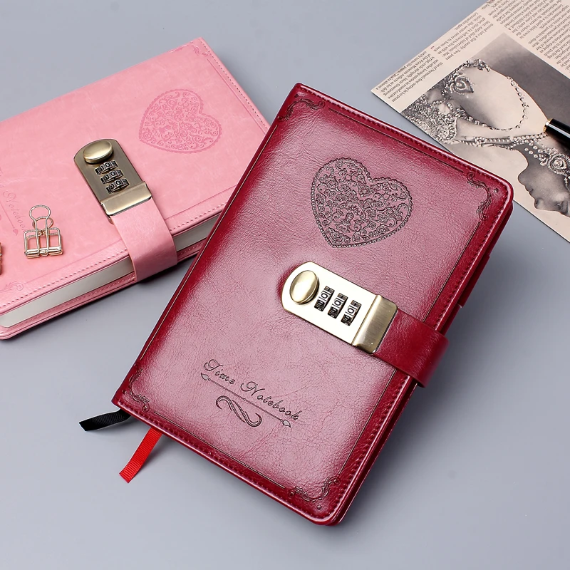diary B6 password book with lock retro notebook travel school Girls gift notebook Journal Business planner diary B6 password book with lock retro notebook travel school Girls gift notebook Journal Business planner