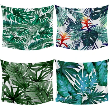 

HD Monstera Tapestry Tropical Plants Floral Wall Hanging Decor Fern Rainforest Polyester Table Cover Yoga Drop Shipping