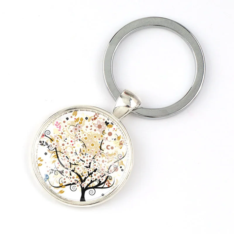 2 x silver toned cabochon keyring blanks size 25mm glass