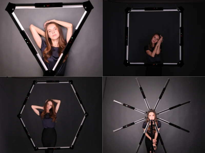 Dimmable 3200K-5500K Photography Makeup 6 Tubes Eyes Star LED Video Photo Ring Light Lamp with Tripod for Camera Phone Torch light 