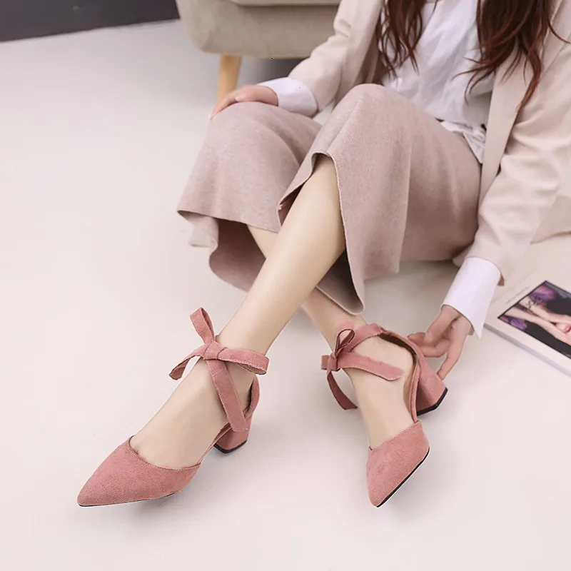 

New Spring Summer Fashion Sexy Big Bow Pointed Toe High Heels Sandals Shoes Woman Ladies Wedding Party Pumps Dress Shoes