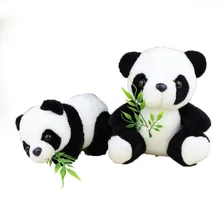 18cm Plush toy simulation kneeling panda doll cute pendant baby girl gift travel feature souvenir LIN TING HAN