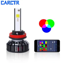 CARCTR Новый Автомобильный светодиодный Противотуманные фары RGB 7 цветов Голосовое управление приложение Bluetooth управление супер яркий модифицированный Автомобильный светодиодный фары 40003