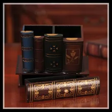 Multifonction de Haute qualité Rétro En Bois Porte-Stylo En Forme De Livre En Bois Craft Home Decor Crayon DesktopStorage Boîte Papeterie Titulaire