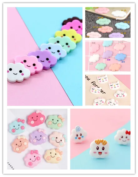 

wholesale! kawaii flat back resin cloud with smile DIY resin Cabochons for Hair Bow Center, Scrapbooking accessories