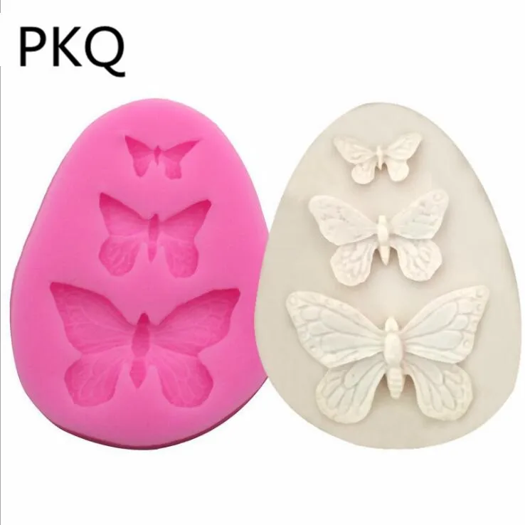 8.3 3 butterflies Shaped Sugar Craft Fondant Soap Mold 3D Cake For DIY Decorating Baking Mould | Дом и сад