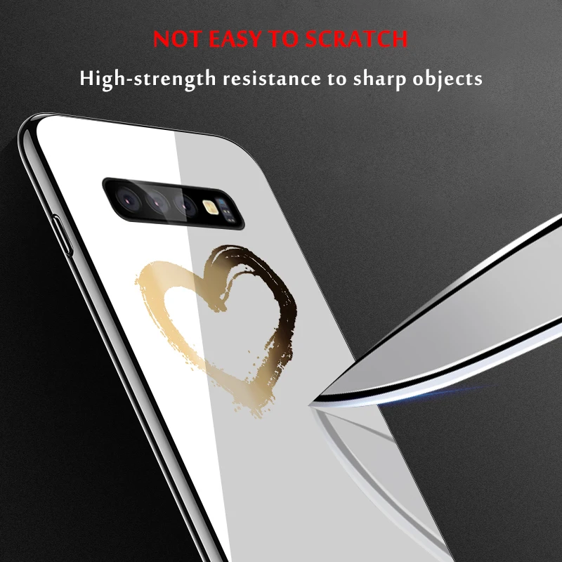 Tempered Glass Case For Samsung Galaxy S10 S9 S8 Plus S10e J4 J6 Plus A7 2018 Note 9 8 Shockproof Cover Star Space Gradient Case